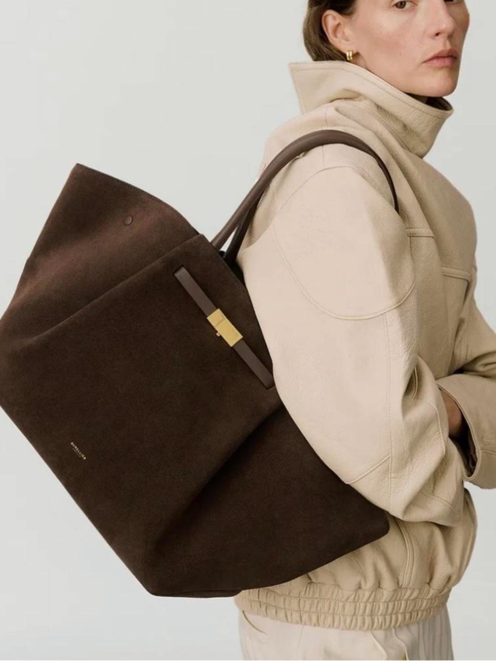 Demellier Brown Suede Tote